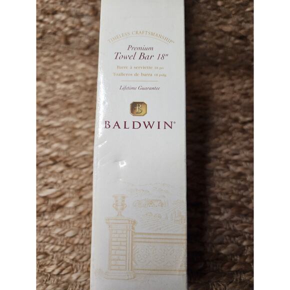 Baldwin Premium Towel Bar 18" Timeless Craftsmanship Polished Solid Brass 2 Tone - Picture 7 of 7